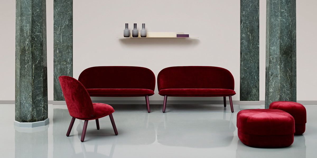 Normann Copenhagen zitmeubels met een zijdezachte bekleding