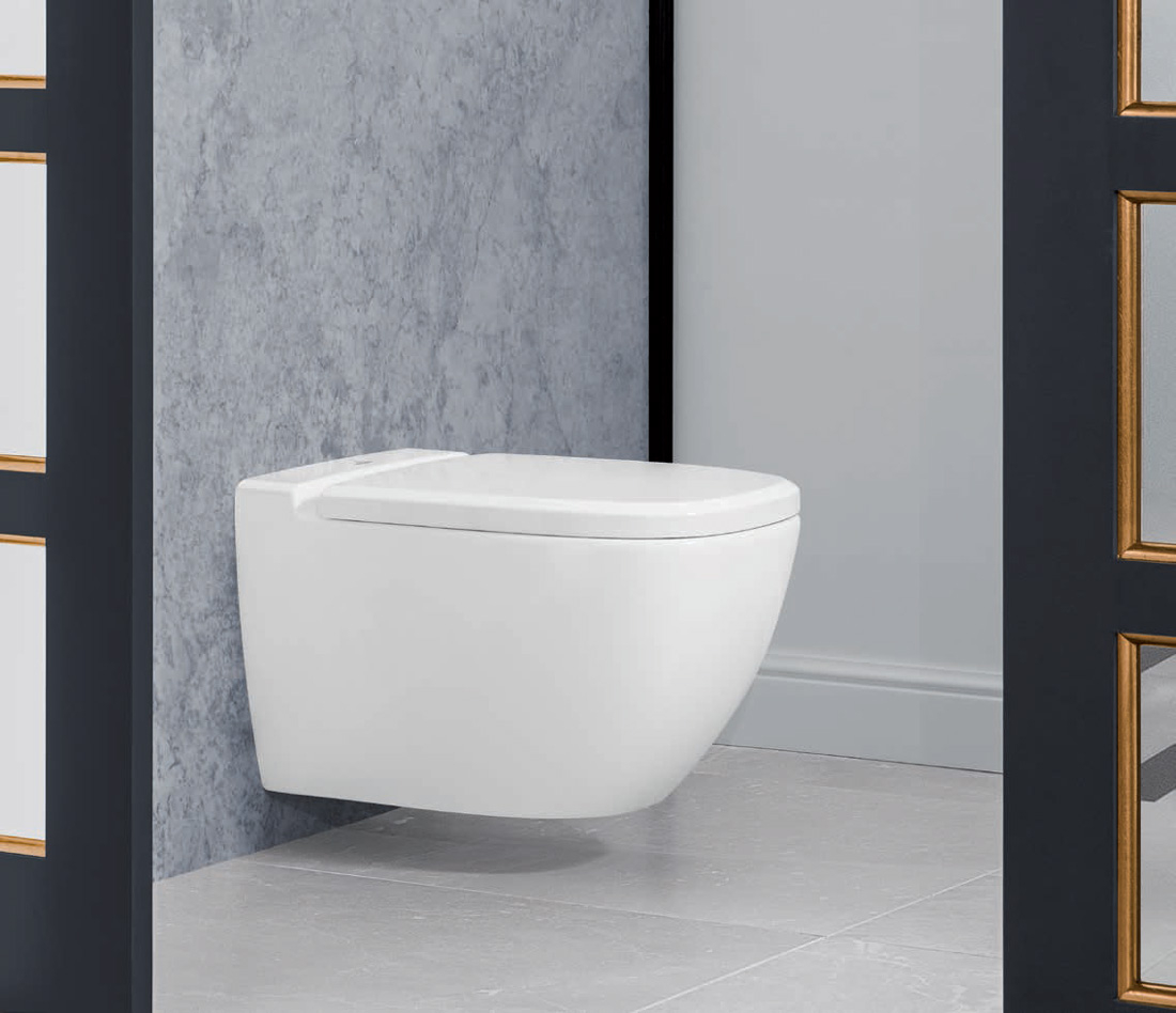 Compact hangtoilet van Villeroy & Boch voor in kleinere wc-ruimtes.