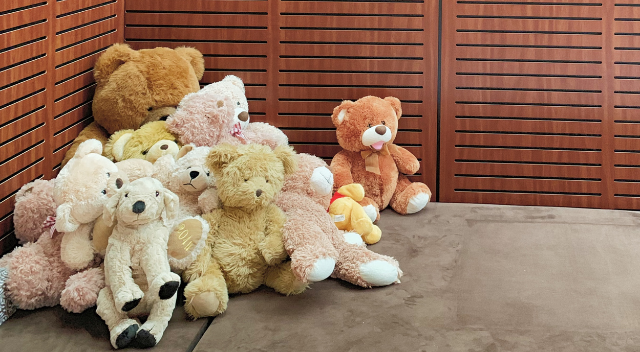 Maak een gezellig hoekje met alle pluche knuffels en Teddyberen. 