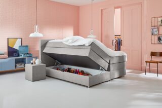 Extra opbergruimte die slim is verwerkt in een boxspring