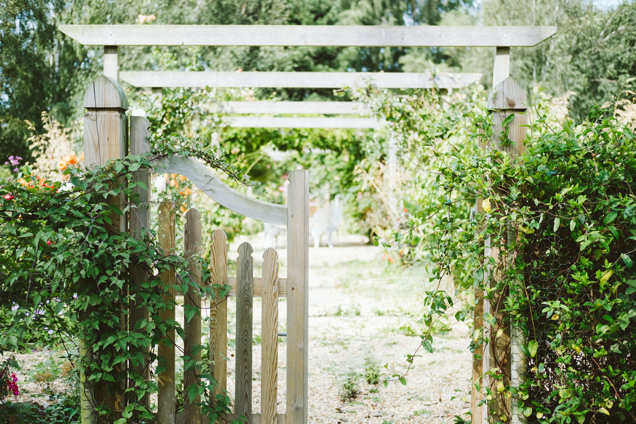 Pergola's dienen tussen hek of hek ook als opening naar een tuin.