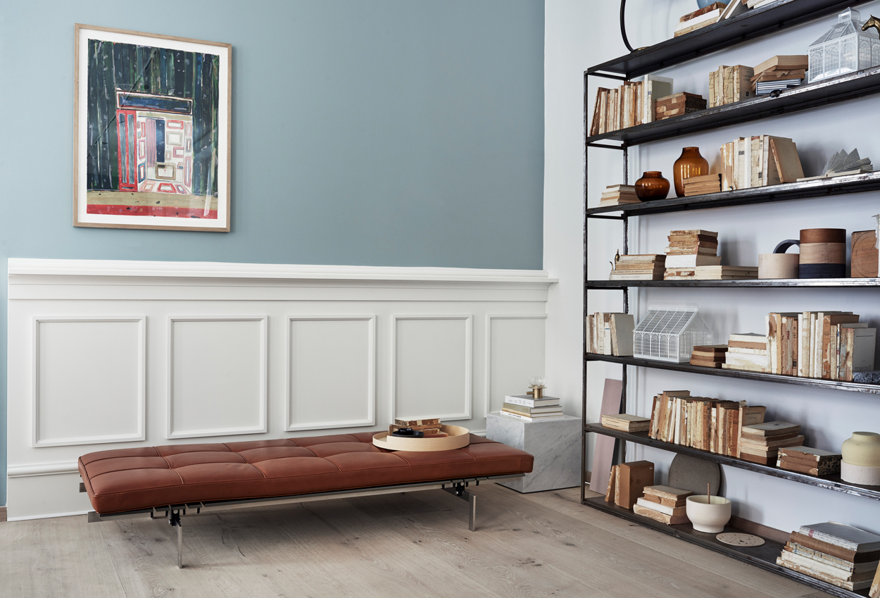 Prachtig daybed met bruin lederen bekleding van het merk Fritz Hansen. Het PK80 ™ Daybed is ontworpen door Poul Kjærholm.