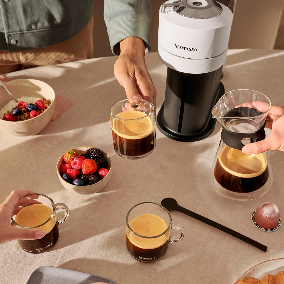 Van sterke Espresso tot een Carafe koffie om te delen. Met de Vertup machine kun je koffie bereiden in zes verschillende groottes.