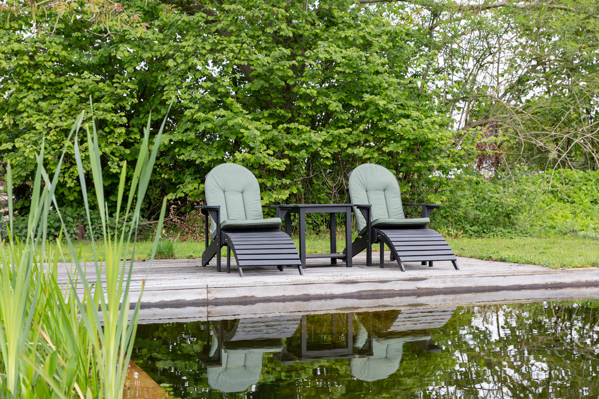 De Airdondack stoelen zitten nog fijner met de MaximaVida tuinkussens in een schitterende groene kleur. 