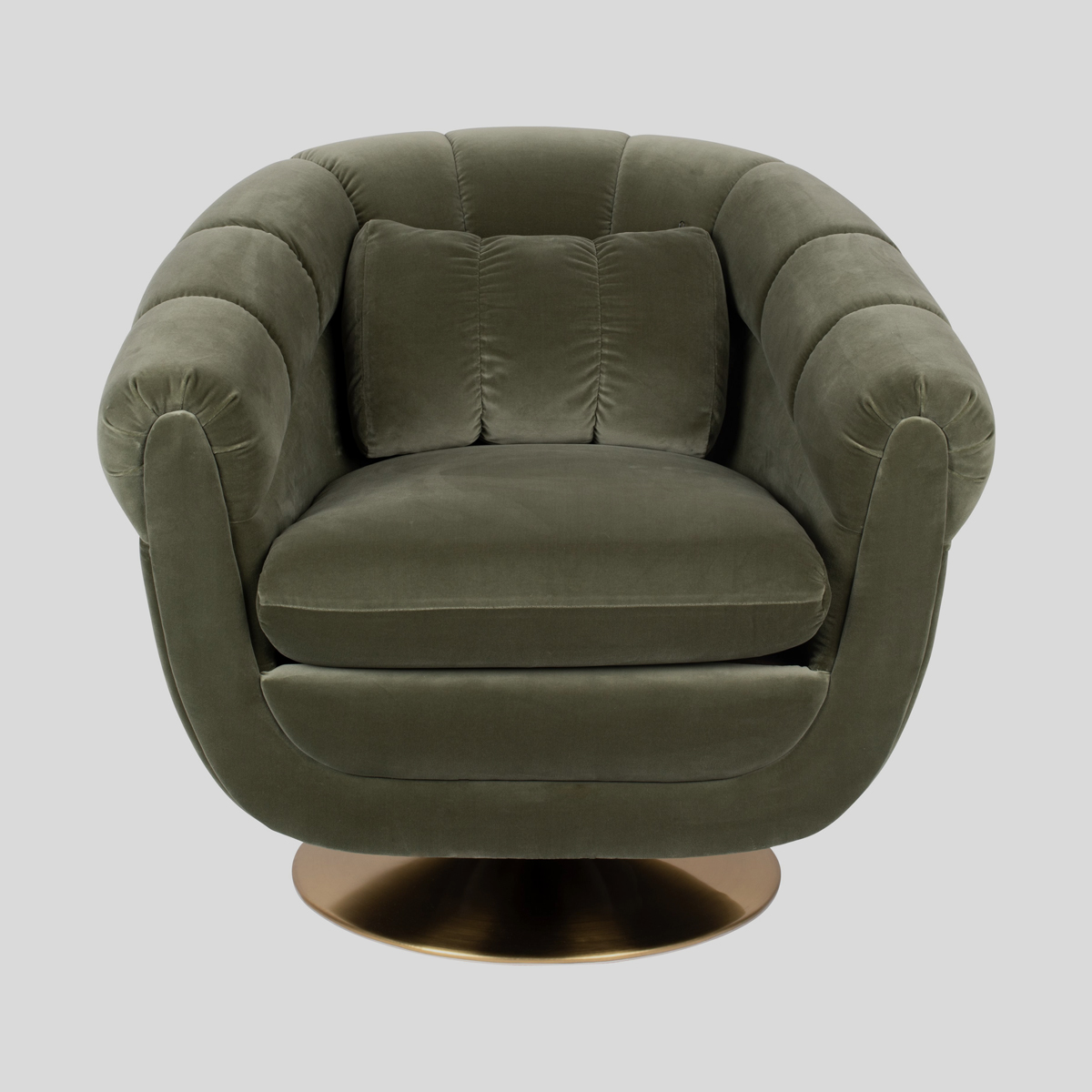 Zet deze relaxte fauteuil in de woonkamer neer, dankzij het draaibare onderstel kijk je er alle kanten van de kamer mee uit. 